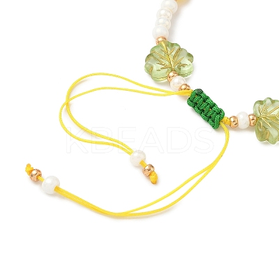 3Pcs 3 Styles Glass Seed Beads & Lampwork Beads Braided Bead Bracelets for Women BJEW-MZ00212-1