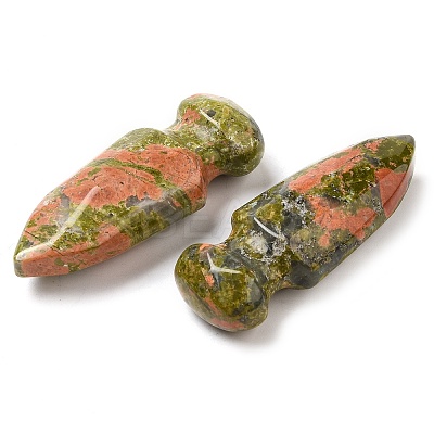 Natural Unakite Craved Sword Model Ornament DJEW-C019-02I-1
