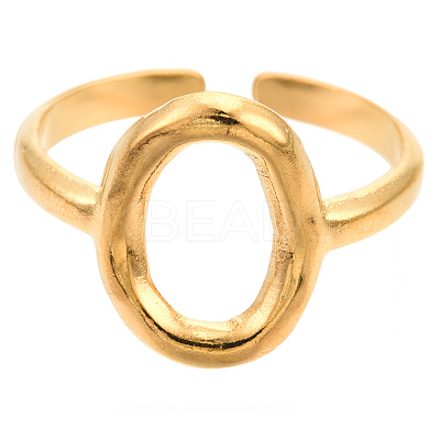 Ion Plating(IP) 304 Stainless Steel Hollow Oval Cuff Rings LS-RJEW-N038-120LG-1