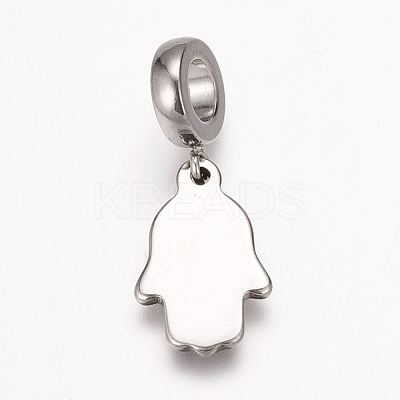 304 Stainless Steel European Dangle Charms X-OPDL-K001-05AS-1