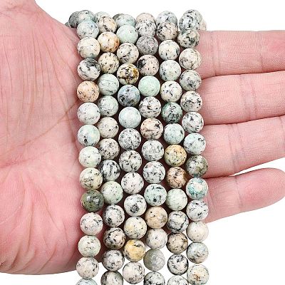 Natural K2 Stone Beads Strands G-K405-B02-8mm-1