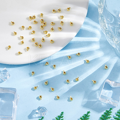 50Pcs Brass Crimp Beads KK-DC0004-57G-1