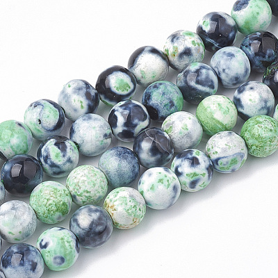 Dyed Natural Fire Crackle Agate Beads Strands G-T098-02B-05-1