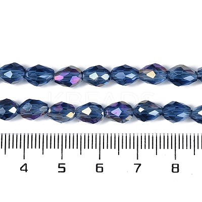 Transparent Electroplate Glass Beads Strands X-EGLA-N013-T6mm-B28-1