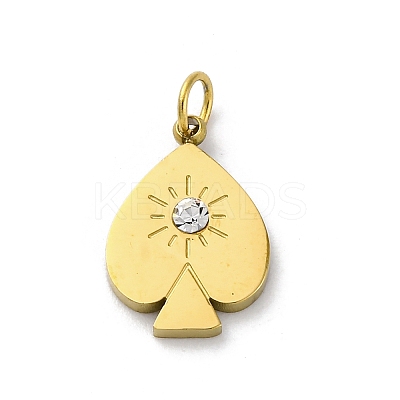 304 Stainless Steel Crystal Rhinestone Pendants STAS-E550-18G-1