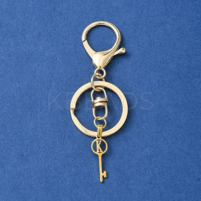 304 Stainless Steel Initial Letter Key Charm Keychains KEYC-YW00004-11-1