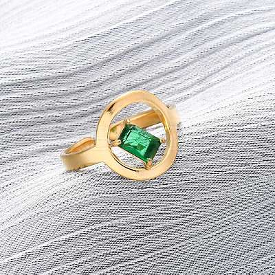 304 Stainless Steel Adjustable Cuff Rings for Women RJEW-B126-06G-01-1