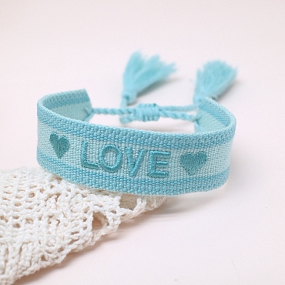 Bohemian Ethnic Style Polyester Cord Bracelet PW-WG52178-04-1