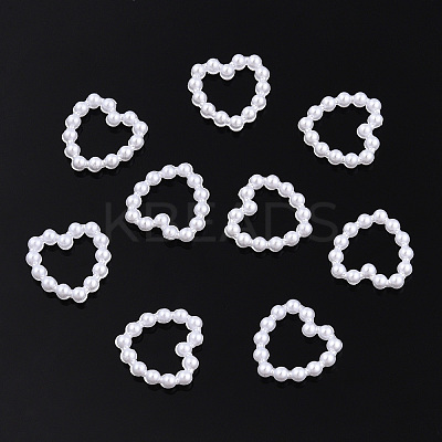 Rainbow ABS Plastic Imitation Pearl Linking Rings OACR-T015-04-14-1