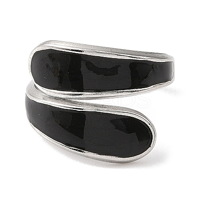 304 Stainless Steel Open Cuff Ring for Women RJEW-F166-14P-02-1