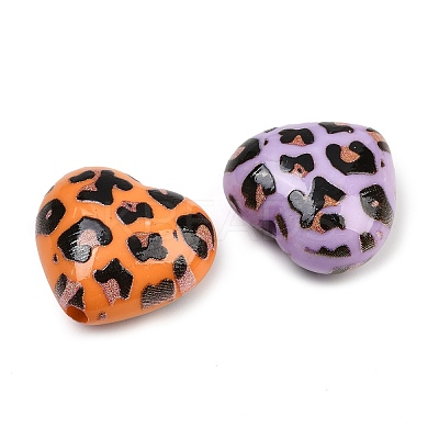 Printed Opaque Acrylic Beads OACR-S077-01A-1