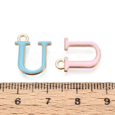 Rack Plating Alloy Enamel Pendants ENAM-T024-53U-G-1