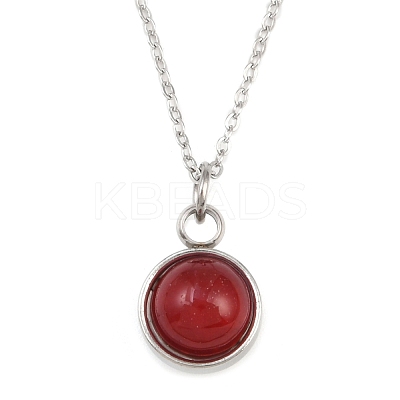 Natural Mixed Stone Pendant Necklaces NJEW-JN05489-01-1