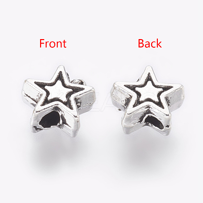 Tibetan Style Alloy Beads TIBEB-01-AS-RS-1
