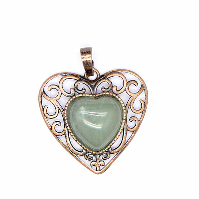 Retro Hollow Natural Aventurine Pendants PW-WGAB5DC-15-1