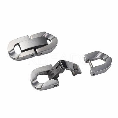 Non-Tarnish 304 Stainless Steel Fold Over Clasps X-STAS-N087-48B-01P-1