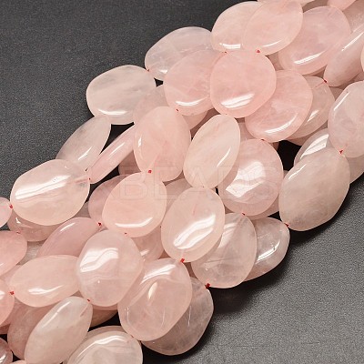 Natural Rose Quartz Nuggets Beads Strands G-P091-25B-1