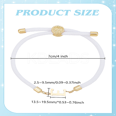 1pc Adjustable Nylon Cord Slider Bracelets for Women BJEW-LP0001-33E-G-1