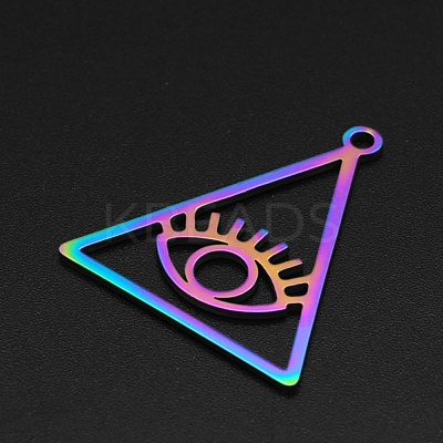 Ion Plating(IP) 201 Stainless Steel Pendants STAS-N090-LA008-3-1