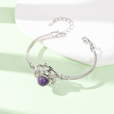 Rotating Sun Natural Amethyst Link Bracelets GG-CBA0251-11P-13-1