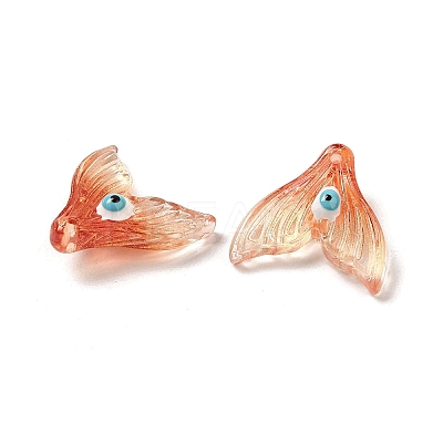 Transparent Glass with Enamel Pendants GLAA-G108-04-1