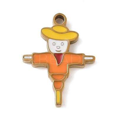 Christmas Themes 304 Stainless Steel Enamel Pendants STAS-K312-04L-G-1