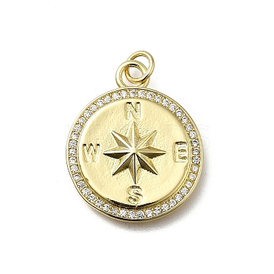 Brass Micro Pave Cubic Zirconia Pendants KK-C090-24G-1