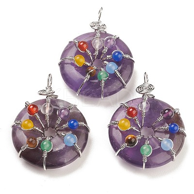 Natural Amethyst Pendants G-A031-01P-07-1