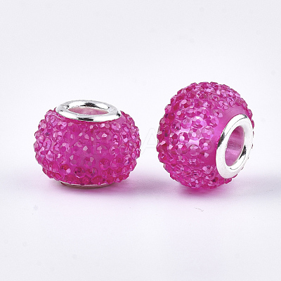Resin Rhinestone European Beads RPDL-T002-03G-1