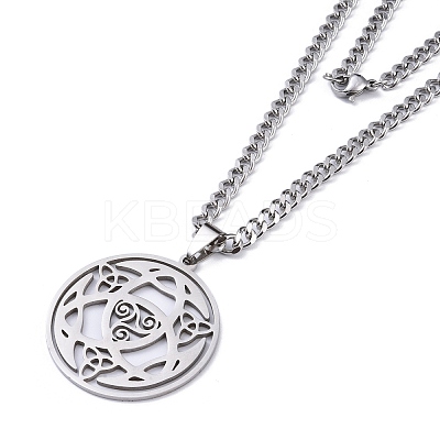 Non-Tarnish 201 Stainless Steel Pendant Necklaces NJEW-C042-01P-1