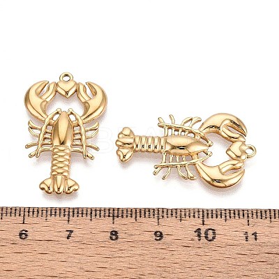 304 Stainless Steel Lobster with Heart Pendants STAS-T067-26G-1