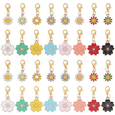 32Pcs 16 Styles Alloy Enamel Shoes Charms HJEW-PH01947-1