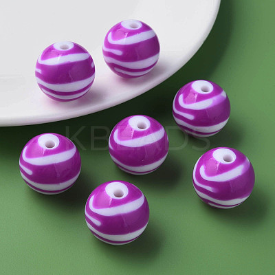 Opaque Striped Acrylic Beads MACR-S373-27C-02-1
