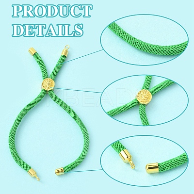 12Pcs 3 Colors Nylon Cords Bracelet Makings Fit for Connector Charms AJEW-YW0001-40B-1