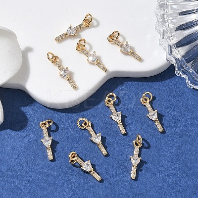 SHEGRACE Brass Micro Pave Cubic Zirconia Pendants XGRQ3D637-513G-1