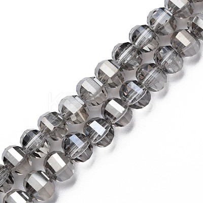 Electroplate Transparent Glass Beads Strands EGLA-N002-31-F07-1