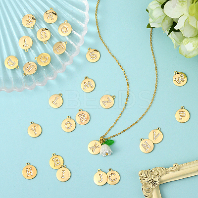 26Pcs 26 Styles Brass Micro Pave Cubic Zirconia Charms KK-SC0006-94-1