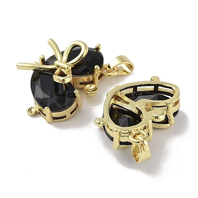 Real 18K Gold Plated Brass Glass Pendants KK-R161-02G-03-1