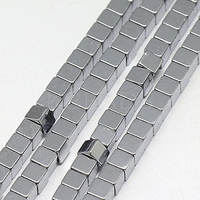 Electroplate Non-magnetic Synthetic Hematite Beads Strands G-J170A-2x2mm-M-1
