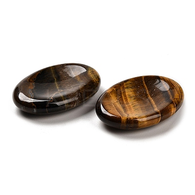 Natural Tiger Eye Oval Worry Stone X-G-R487-01D-1