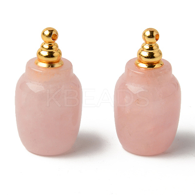 Natural Gemstone Openable Perfume Bottle Pendants X-G-R478-004A-1