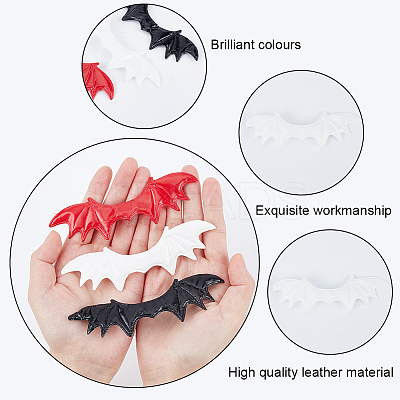 40Pcs Imitation Leather Evil Wings Ornament Accessories DIY-GF0008-82C-1