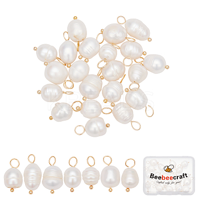 30Pcs Natural Cultured Freshwater Pearl Pendants KK-BBC0005-10-1