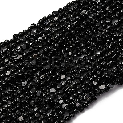 Natural Black Tourmaline Beads Strands G-I389-A30-A-1