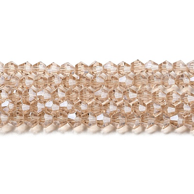 Transparent Electroplate Glass Beads Strands GLAA-F029-3mm-C12-1