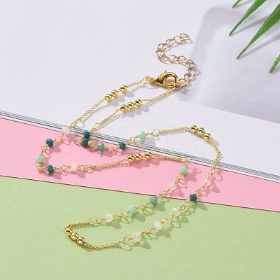 Faceted Glass Beaded Necklaces NJEW-JN03278-04-1