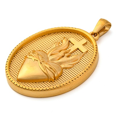 Religion Golden Tone 304 Stainless Steel Pendants STAS-K289-01G-02-1