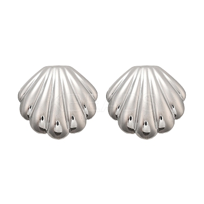 304 Stainless Steel Shell Shaped Studs Earrings for Women LS-EJEW-K306-23P-1