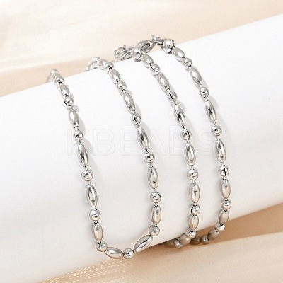 2.5MM 304 Stainless Steel Round Oval Link Chain Necklaces NJEW-M110-01P-1