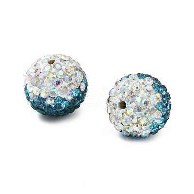Gradient Color Design Polymer Clay Rhinestone Beads CLAY-NH0001-03D-1
